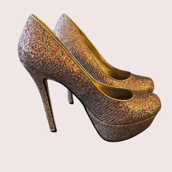 Women BAKERS GLITTER MELINANG Pumps Sexy Shoe Pageant HEELS 6.5 M - Picture 3 of 9